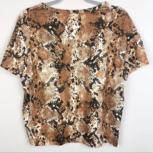 ZARA | Snakeskin Print Graphic Tee Short Sleeve NEW!Women’s Size Small Brown - Picture 9 of 10